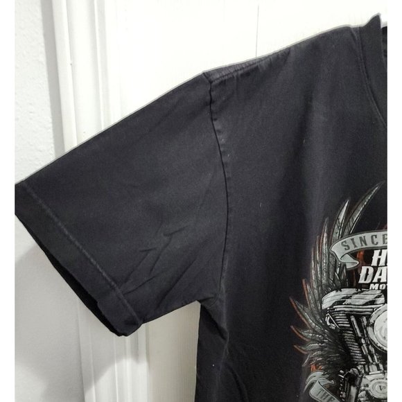 Harley Davidson Black Gainesville Florida Engine Block Alligator T-Shirt Size XL - Picture 7 of 12